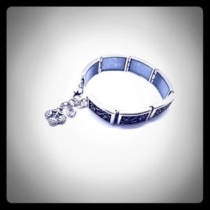 Brighton Sterling Silver Plated Floral Link Bracelet